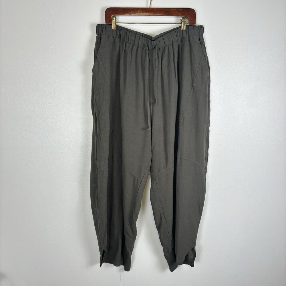 NWT TARSE Women's 2XL Linen Harem Pants Baggy Drawstring Waist Casual w/ Pockets